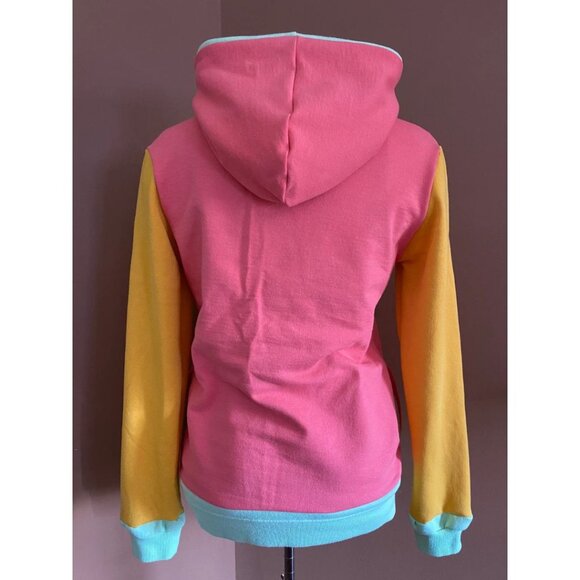 Topical Sunrise Upcycled Hoodie w/ Pockets Sweatshirt One-of-a-Kind MungoCrafts - Picture 5 of 5
